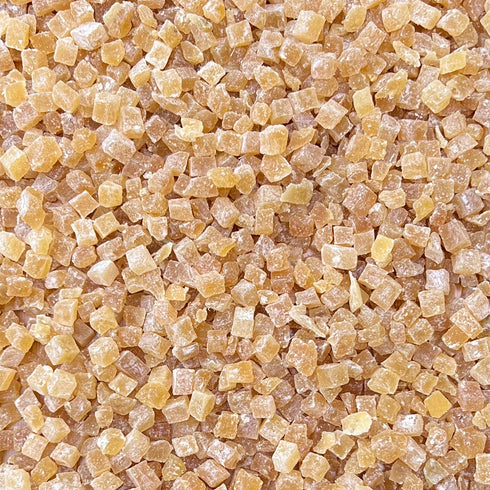 ORGANIC GINGER CUBES, lightly dusted, small